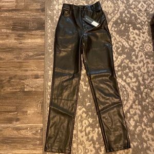 White Fox Leather Pants